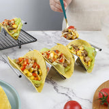 4Pcs Set Stainless Steel Taco Holders Taco Stand for Tortillas Burritos Crepes