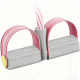 6-Tube Pedal Resistance Band with Handles Fitness Expander for Body Workouts Pink