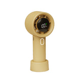 Portable Handheld Turbo Fan with Digital Display Rechargeable Pocket Hand Fan for Travel Outdoor Yellow