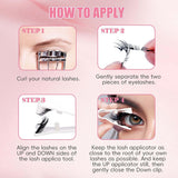 4 Pairs of Reusable False Eyelashes with Tweezers Easy to Wear Eyelashes Kit Style 1