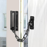2 PCS Door Chain Lock Security Door Chain for Inside Door with 12 Screws Black