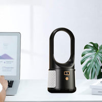 Bladeless Desk Fan Quiet 3 Speed Adjustaable Digital Display Cool Fan for Office Home Black