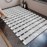 Shower Mat Non Slip Bathtub Mat with Suction Cups and Drain Holes Bath Mat for Bathroom Kitchen Wet Floor Grey