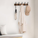 Wooden Coat Rack Wall Mount Rustic Coat Hanger Hooks with Double Hooks for Entryway Bedroom