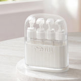 4-in-1 Travel Toiletry Cosmetic Bottle Set 4 Pieces 40ml Leak-Resistant Travel Dispenser Bottles for Carry-On Luggage White