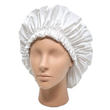 2 PCS Extra Large Waterproof Reusable PEVA Shower Caps for Long Hair White