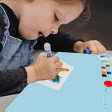 Anti-Stick Silicone Painting Mat Drawing Art Pad Washable Painting Mat Blue