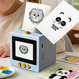 Thermal Mini Printer AI Voice Inkless Sticker with 2.4in Screen Blue
