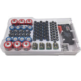 93 Slot Battery Storage Organiser Holder with Tester-Battery Caddy Rack Case Box