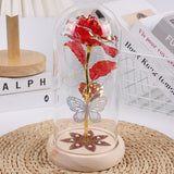 Eternal Rose Flower with LED Lights Christmas & Birthday Gift Red