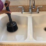 Toilet Plunger Removes Heavy Duty Clogs with Detachable Bellows Design