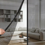 No-Drill Attraction Screen Door Curtain Keeps Bugs Out Frame Hook Loop for Home