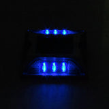 2 PCS Solar Deck Lights for Outdoor Roadway Driveway and Path Marking Blue