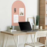 Arched Felt Bulletin Board Large with 30 Push Pins for Office Home School Pink