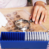 2Pcs 20-Slot Coin Slab Storage Boxes with Snap Lid Plastic Coin Holder Organizer for NGC PCGS Coin Slabs Blue