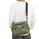 Men’s Multi-Pocket Crossbody Shoulder Bag for Travel and Daily Commuting Army Green