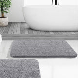 Soft Chenille Bath Mat with Rounded Corners, Absorbent & Non-Slip Rug