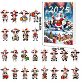 Christmas Cow Advent Calendar – 24-Day Blind Box Ornaments Set for Tree Style 2