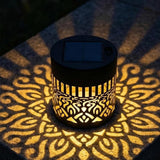 Solar Mandala Projection Wall Light Decorative for Yard Garden Post  Backyard Decor Style 1
