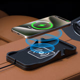Wireless Charging Pad 15W 2 in 1 with Non Slip Car Phone Holder