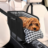 Oxford Fabric Center Console Pet Seat Carrier for Small Dogs Cats Black
