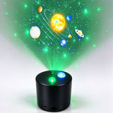 Rechargeable USB LED Star Projector Cosmic Planet Night Light Black