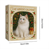 2D Cat Advent Calendar with 24 Acrylic Kitten Ornaments Christmas Countdown Decorations