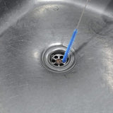 2 Pcs Flexible Drain Brush Set Double Ended Long Hose Pipe Cleaner for Refrigerator Defrost Blue