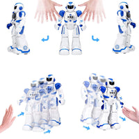 RC Smart Robot Toy for Kids Gesture Sensing Robot Singing Dance Talking Robotic Toy Blue