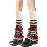 1 Pair Winter Multicoloured Socks Women Leg Warmer Gifts White