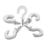 90 PCS Metal Cup Hooks Screw Screw-In Hanging Hat Peg Plant Hanger with Storage Box White