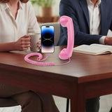 Type C Wired Phone Handset Retro with Mic for Phones and Computers Pink