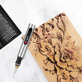 Electric Engraver Pen with 30 Bits & 3 Adjustable Speeds for Metal Wood Glass Silver