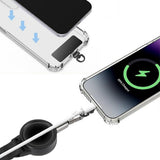 2PCS Anti-theft Phone Tether Phone Lanyard Retractable Steel Line with Locking Carabiner and Metal 360 Degree