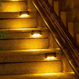 4Pcs Solar Deck Lights Outdoor for Outdoor Garden Stairs and Deck Warm White