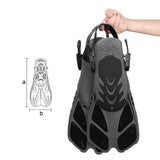 Pair of Snorkel Fins Diving Swim Fins Adjustable Open Heel Swimming Barefoot Flippers Black