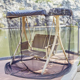 Outdoor Swing Chair Mosquito Net with Water-Resistant Roof Zipper Opening Mesh Mosquito Netting