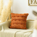 Fall Pillow Covers – Halloween Pumpkin Decor Faux Fur Pillowcase for Chair & Sofa Brown