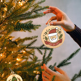 30Pcs Wooden Round Bauble Blank Hanging Ornament Christmas Tree Pendant DIY Craft