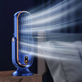 Wireless Cooling Table Fan Portable Tower Fan 5 Speed 720 Degree Oscillation Blue
