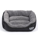 Soft Winter Semi-Enclosed Pet Bed Mat with Raised Edges Royal Black