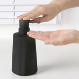 2PCS Ribbed Glass Soap Dispenser Bottles 350ml for Bathroom and Kitchen Black