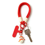 3PCS Red Christmas Wrist Straps Phone Case Lanyards and Keychains Style2