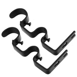 2PCS Hang Double Center Support Curtain Rod Bracket Pole Holder Hook for 1.8cm 2.6cm Rods