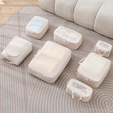 7Pcs Compression Packing Cubes Set – Travel Luggage Organizer Bags for Suitcases Khaki