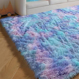 Cute Furry Pastel Rug Soft Fluffy Carpet for Living room Blue