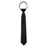Pre-Tied Zip Necktie 8cm for Men Wedding Business Formal Black