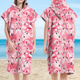 Hooded Zip Up Changing Robe Adult Microfiber Beach Towel Poncho Style 3