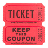 1000Pcs Tacticai Raffle Tickets for Carnivals Events Entry Reward Fundraiser Prizes Red