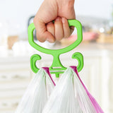 2PCS Grocery Bag Carrier Handles Plastic Bag Holder For Shopping Buckets Green